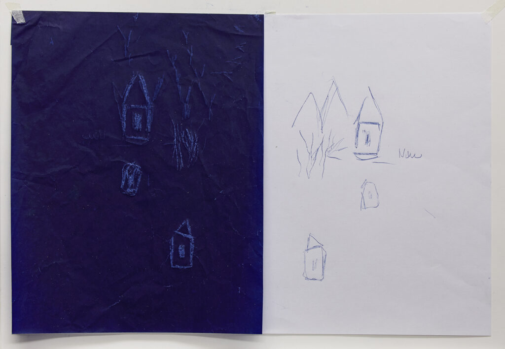Carbon paper and pencil on paper, 29, 7 x 42 cm, August 2015